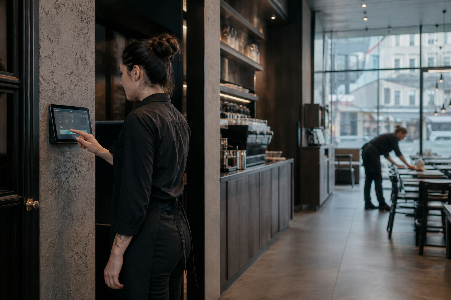Team member using Cuply attendance at a shared station